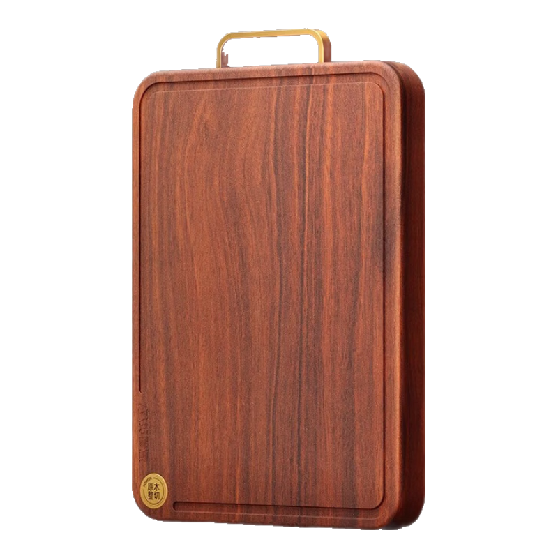 好管家黑金檀木整木砧板抗菌防霉切菜板实木家用食品级案板加厚粘板面板 【抗菌防霉-鎏光金】40*28*2.5cm