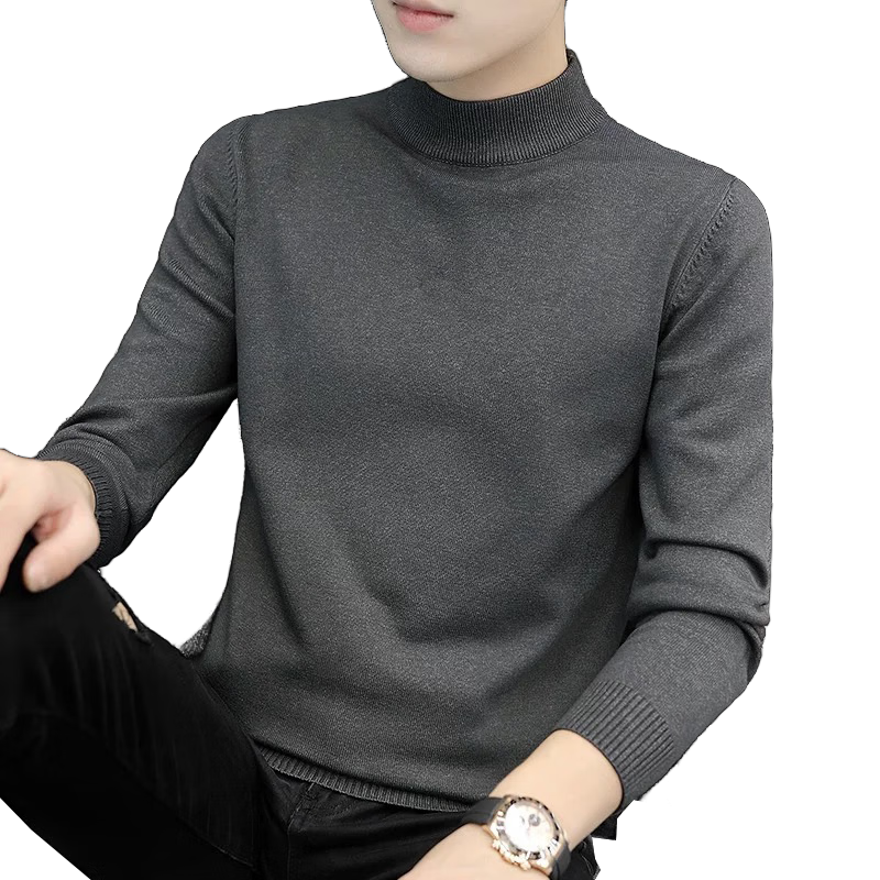 啄木鸟（TUCANO）毛衣男士秋冬季半高领打底针织衫宽松休闲保暖衣服男装 深灰 XL 