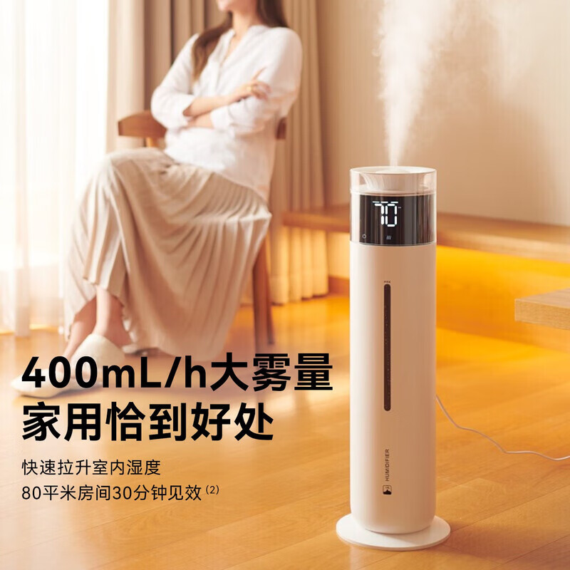 bures百而思空气加湿器家用卧室母婴幼儿专用静音除菌大容量客厅办公室超大雾量落地式超声波雾化机器 智能杀菌款【10升大容量】Pro版