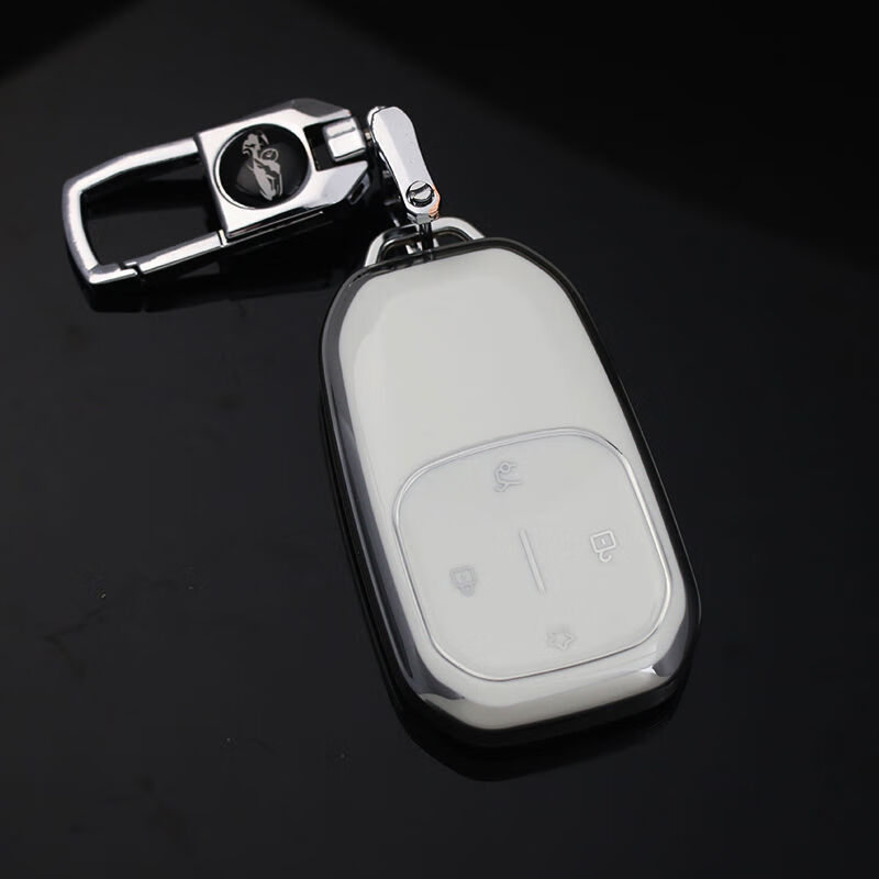 丽田乐道L60钥匙套蔚来l60实体智能遥控包汽车配件保护壳扣男女20 乐道TPU银边黑套装