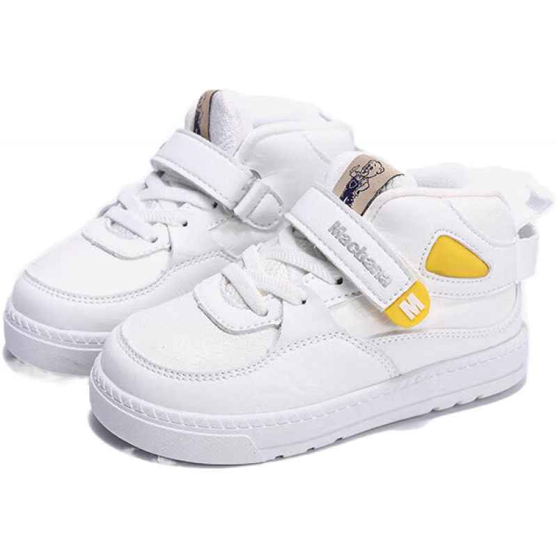 瑪克邦納機(jī)能鞋秋冬季寶寶鞋學(xué)步鞋男童運(yùn)動(dòng)鞋女童鞋加絨棉鞋加厚 白色 14.5 6_內(nèi)長(zhǎng)14.3_適合腳長(zhǎng)13.3