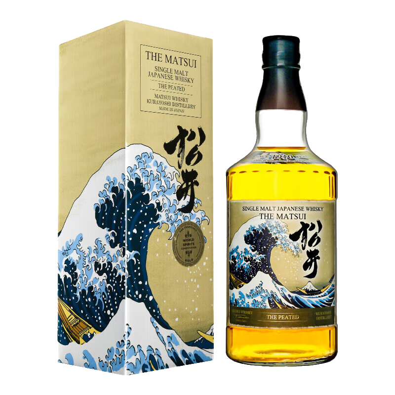 松井威士忌 日本單一麥芽威士忌 調(diào)酒基酒 原瓶進口洋酒自飲 中秋送禮 松井泥煤味威士忌禮盒裝 700ML*1瓶