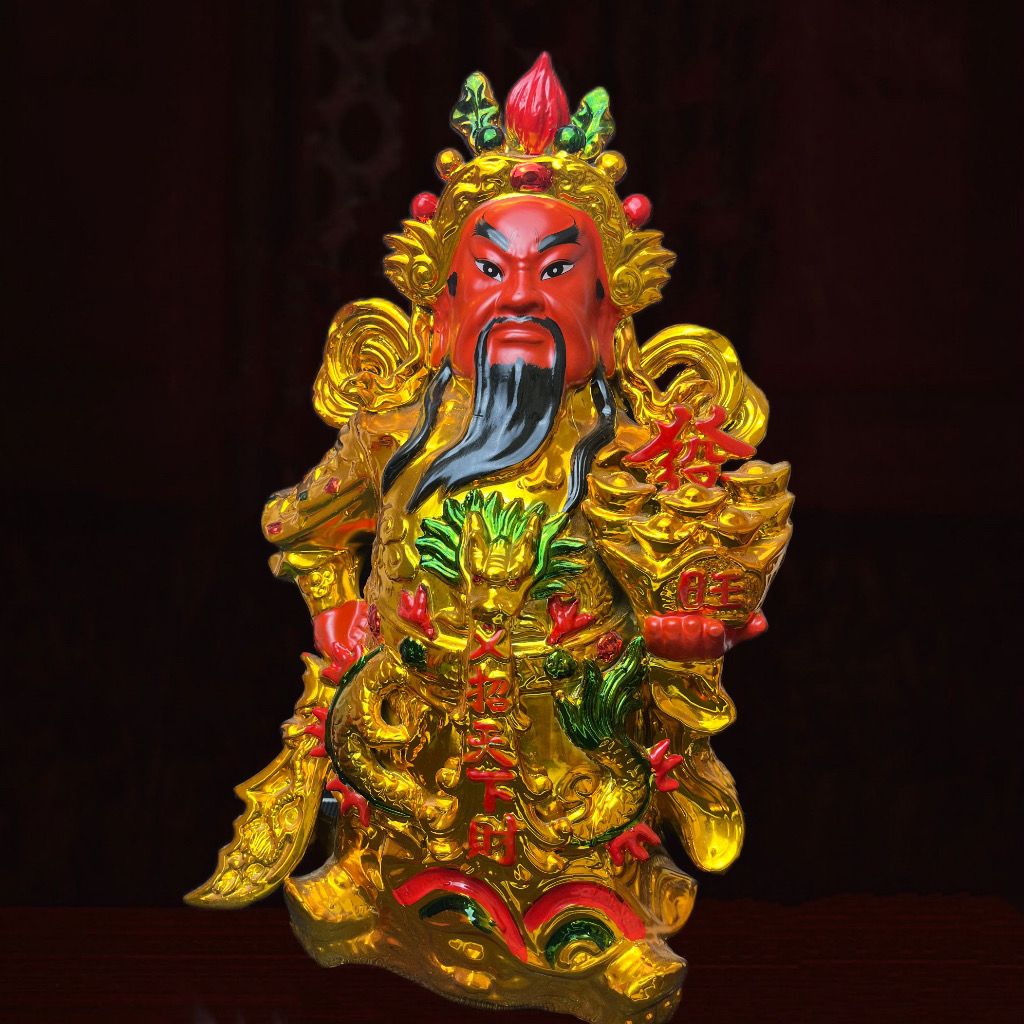 神像武财神关公像背刀财神爷佛像神像陶瓷招财开业摆件 14寸金关公