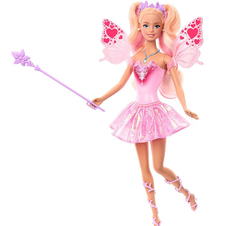 芭比（Barbie）可變色夢(mèng)幻蝴蝶仙子Barbie娃娃公主女孩玩具生日禮物女生可愛 芭比變色夢(mèng)幻蝴蝶仙子-JCP76