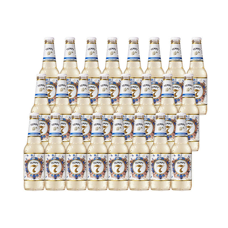 诱惑(TEMPT)多口味果酒 诱惑7号酒 微醺低度女士甜酒 起泡酒330ml 【24瓶整箱】诱惑7号接骨木花味
