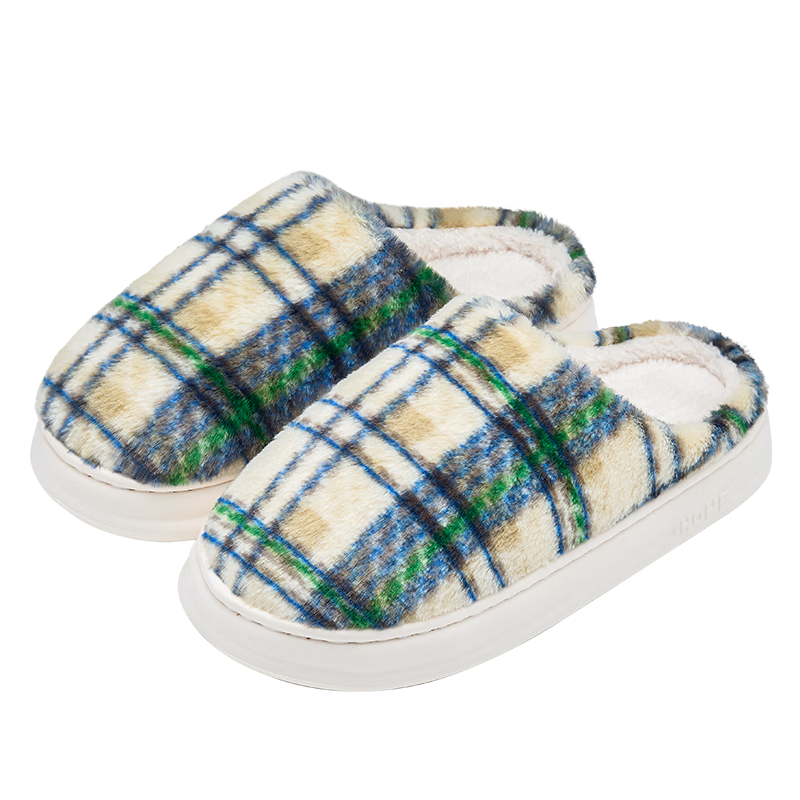 洁丽雅（Grace）抗菌棉拖鞋女士秋冬季2025新款室内保暖防滑厚底情侣毛绒拖鞋男士