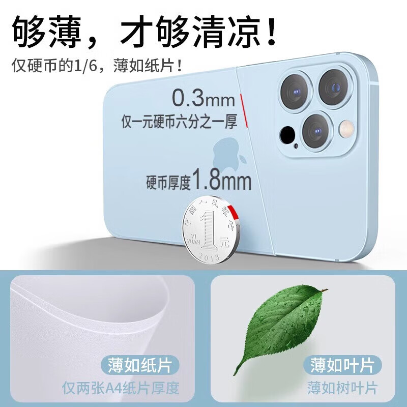 机旺马【工厂直发】苹果15手机壳新款磨砂适用iPhone14Pro透明散热套镜 磨砂冰感壳-苹果15ProMax-白色-1个