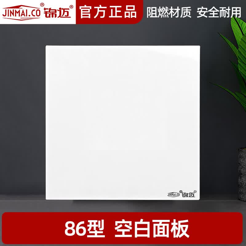 锦迈开关插座面板超薄亲肤无框大板一开三孔16A【空调热水器专用】 86型空白面板【F6F-076】 右一开三孔-单控-暗装