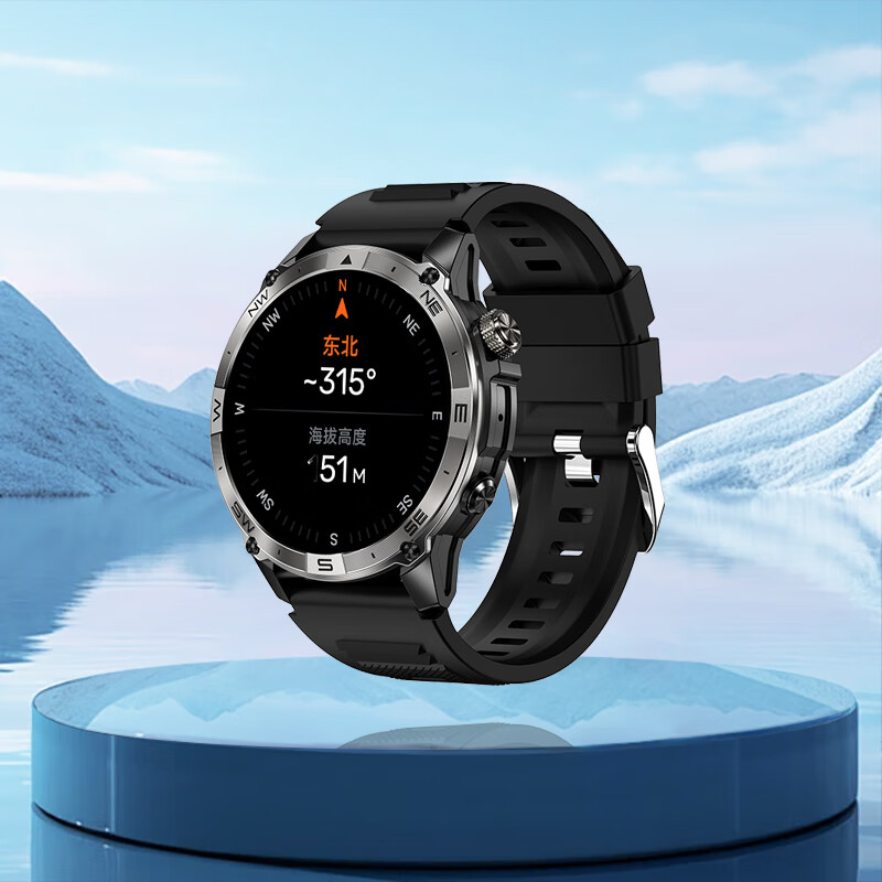 莱思帝智能运动手表跑步心率监测血压血氧睡眠防水防汗长续航蓝牙接打电话听歌消息提示离线支付watch GPS定位版黑色 海拔气压计
