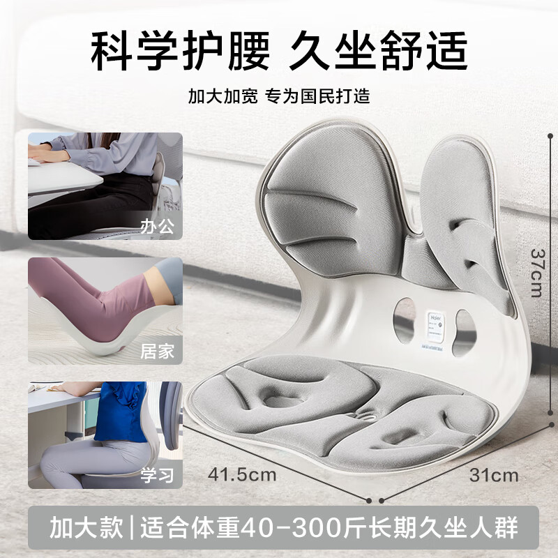 海尔人体工学护腰坐垫腰靠背椅一体支撑矫坐姿办公室久坐神器 【久坐神器】300斤以内