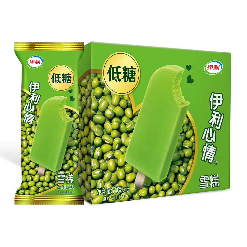伊利心情 绿豆味雪糕70克/支*6支 雪糕冷饮