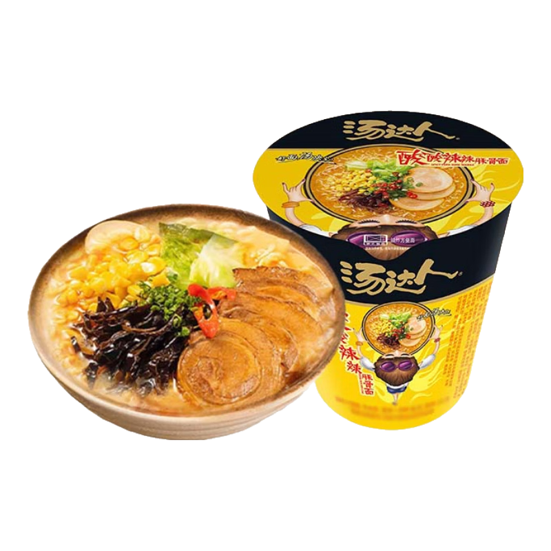 统一汤达人方便面泡面日式豚骨味懒人速食食品杯装整箱批发 【10杯】酸酸辣辣豚骨面900g