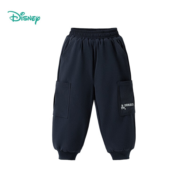 迪士尼（Disney）宝宝棉裤冬季三层保暖超萌男女小童夹棉加厚一条过冬婴儿加绒裤子 夹棉加厚藏青色米奇 140