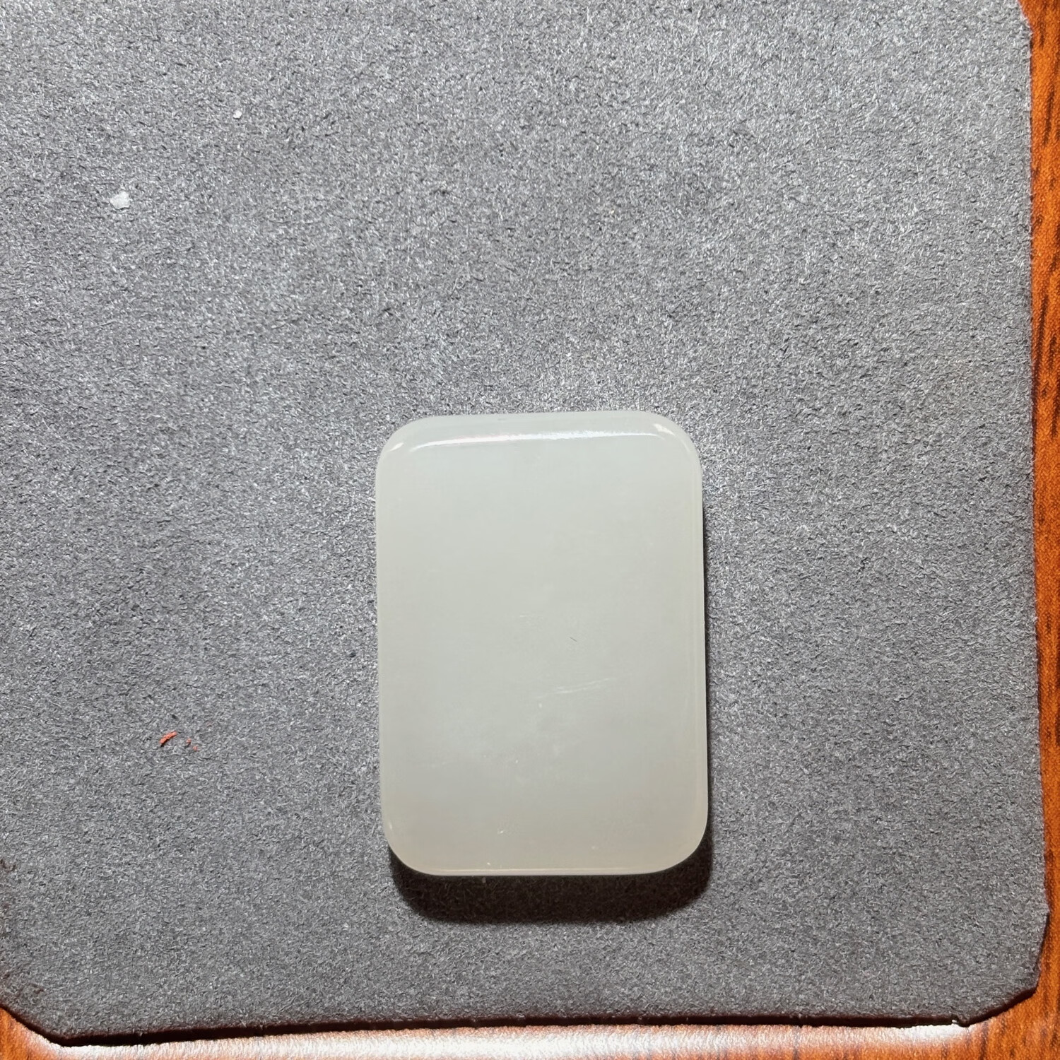 古甄轩和田玉吊坠定制青海料无事牌烟灰色刻字 尺寸约18*28毫米