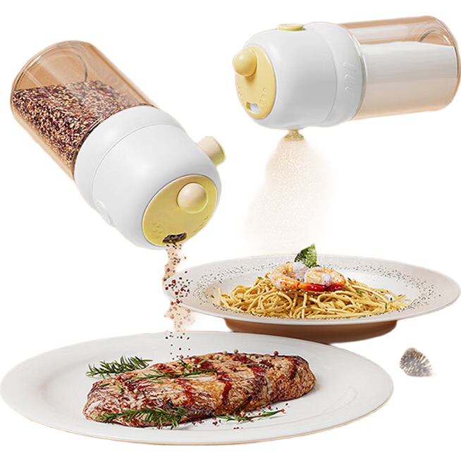 太力定量盐罐调料盒厨房玻璃调料罐撒控盐两用食品接触级调料瓶200ml