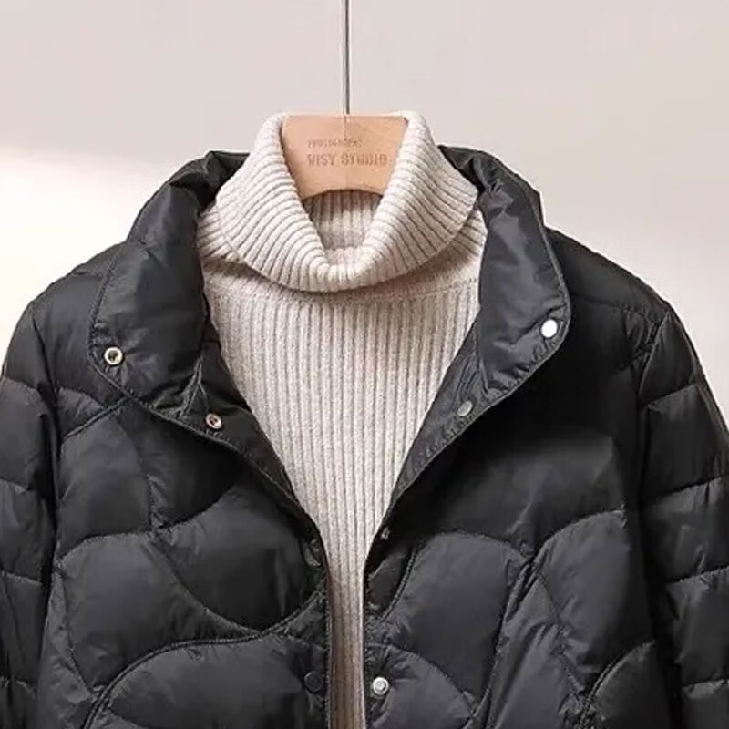子牧棉麻2025冬装 女休闲百搭短款棉服棉袄时尚洋气保暖棉衣外套8903 黑色 XL (建议120-135斤)
