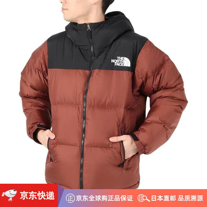 北面【日本直邮】JD物流北面The North Face男士防寒保暖连帽羽绒服 浅红色 S