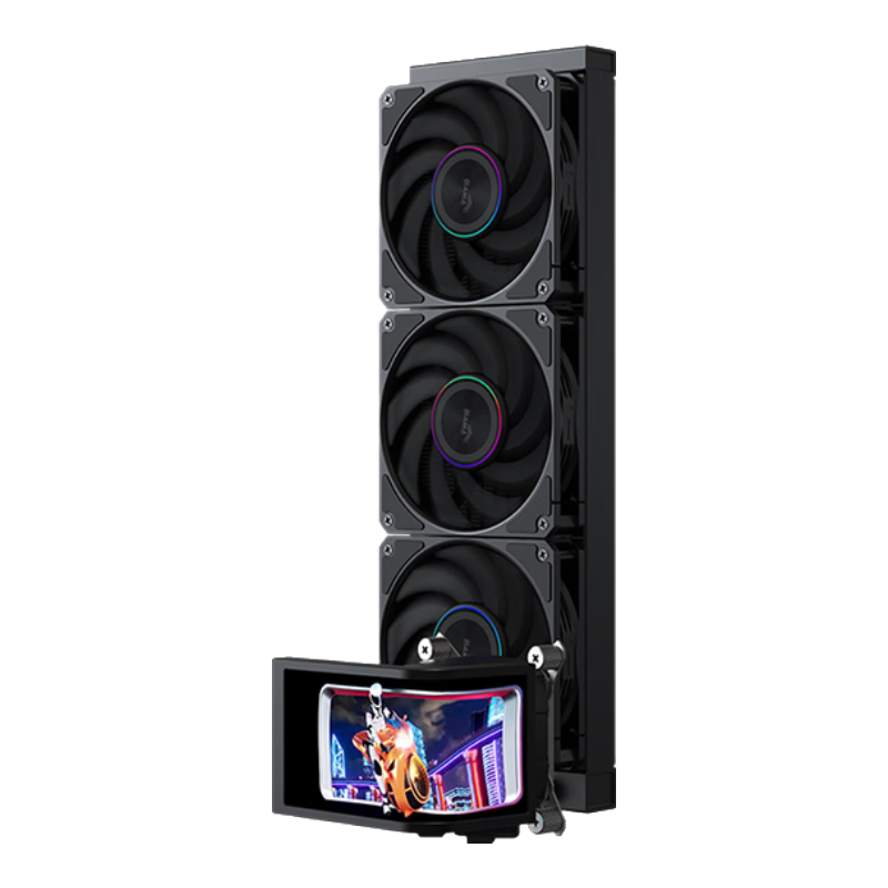 先馬（SAMA）ZW360D Ultra 鋒幻 黑色 曲面屏水冷CPU散熱器 360°旋轉水冷頭/6.8英寸2K屏/裸眼3D/LGA1851/AM5