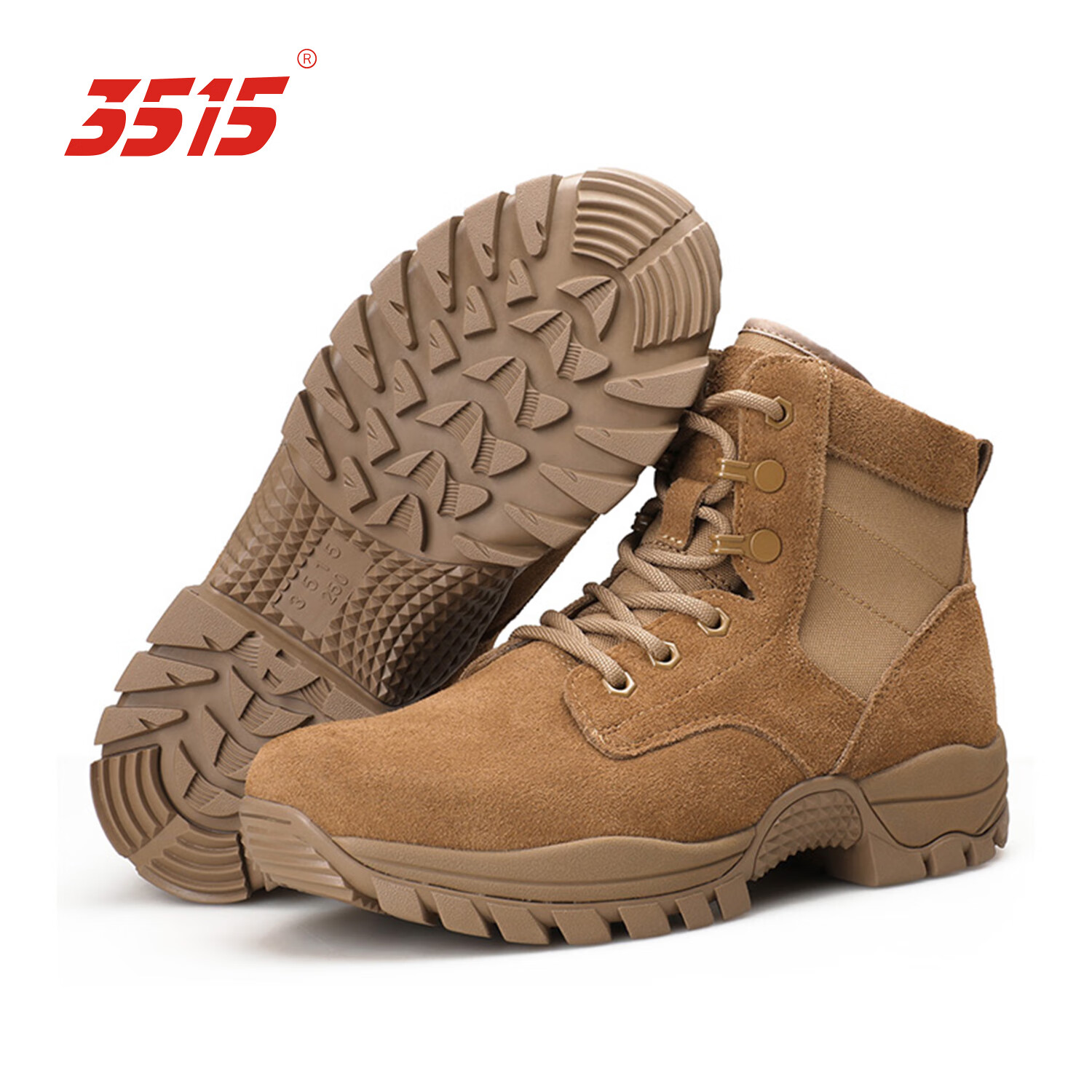 3515男靴棕色短款防寒保暖戶(hù)外登山靴側拉鏈耐磨沙灘靴男士馬丁靴耐磨 秋冬款 加絨 43 (265mm)