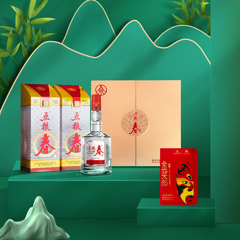 五粮液一代五粮春50度礼盒&川红梦之红礼盒150g