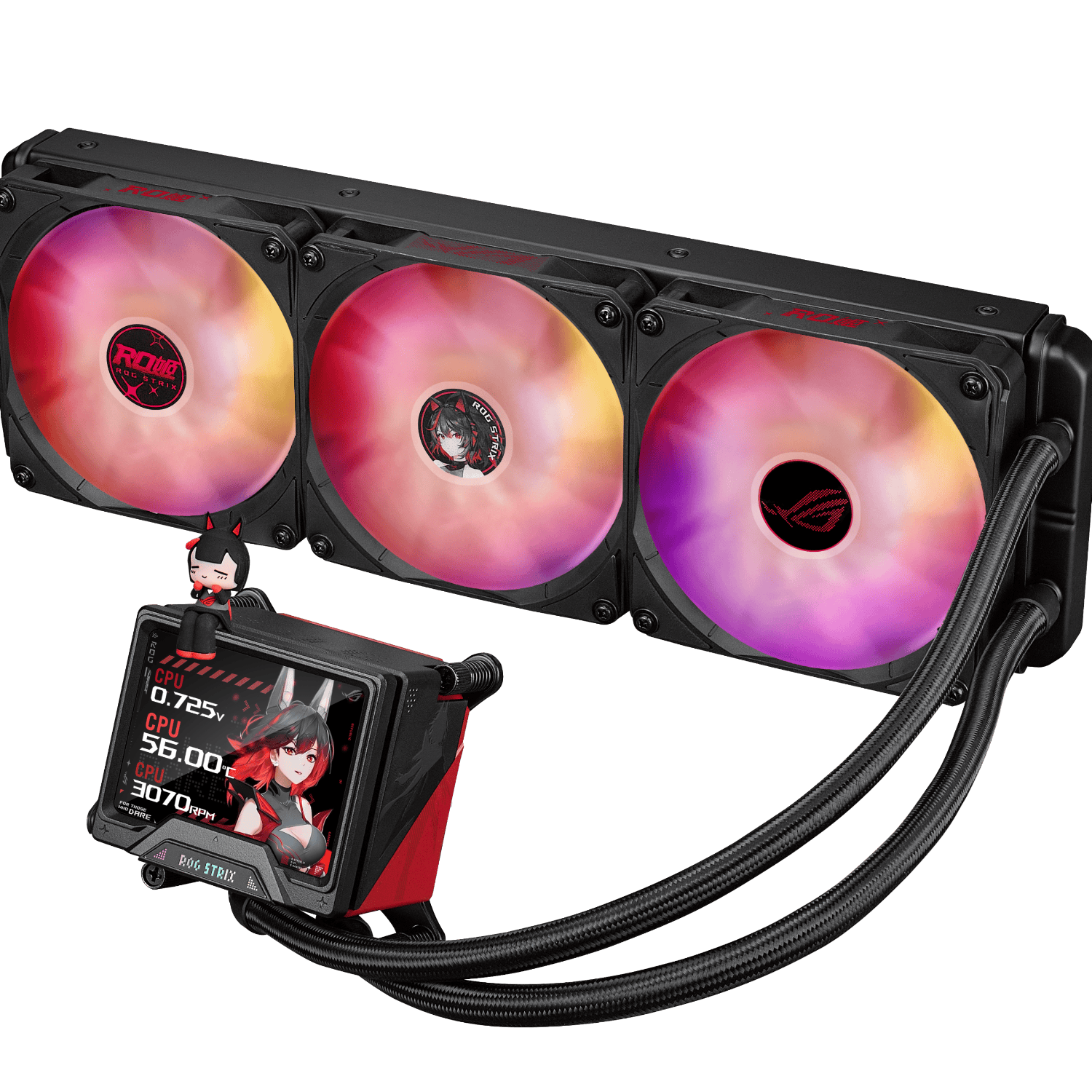 华硕ROG STRIX RO姬360ARGB LCD一体式CPU水冷散热器 高清3.5英寸屏幕/高性能水泵/预装风扇/RO姬定制