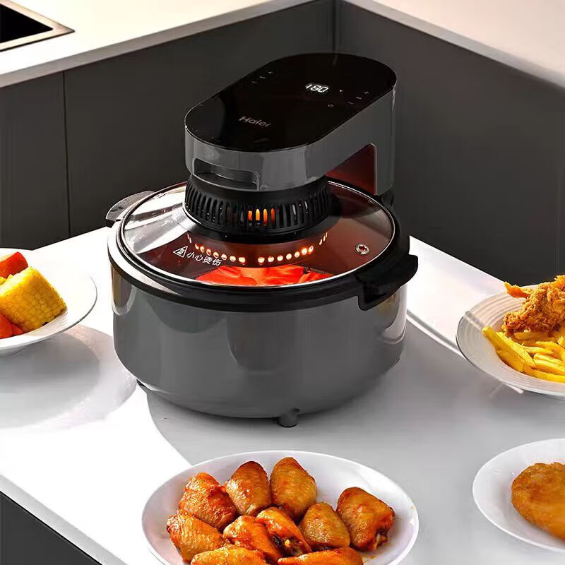 海尔空气炸锅家用厨房可视大容量智能微烤烘烤多功能新款电器炸锅电炸锅烤红薯 【触控调温】 4.5L HA-E45DKS