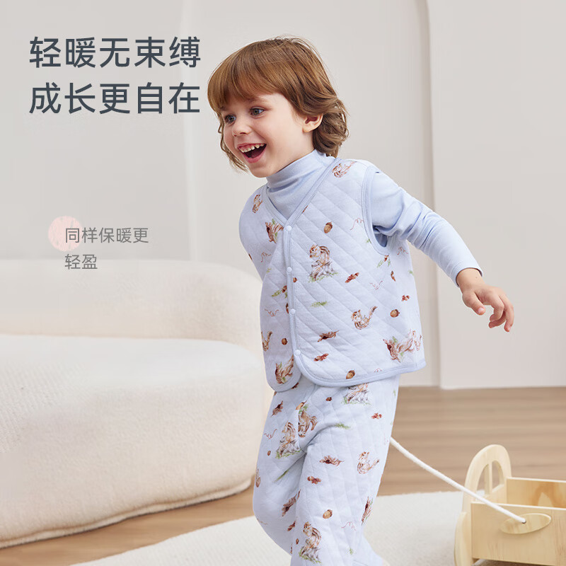 ibaby×outlast太空科技恒温空气层儿童马甲秋冬婴儿加厚内搭 松鼠拾果 120 码【适用身高115-124cm | 4-6岁】