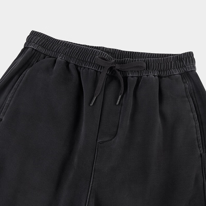 黑鲸（HLAJEANS）海澜之家旗下松紧裤腰牛仔裤男2025年冬季新品加绒男裤弯刀裤  黑色24 L