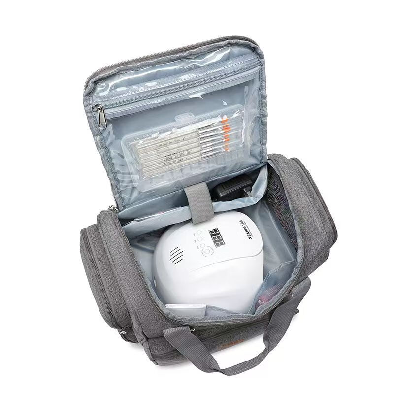 CHUMYUM新款84瓶大容量精油双肩化妆包上门美甲多功能便携指甲油手收纳包 灰色款