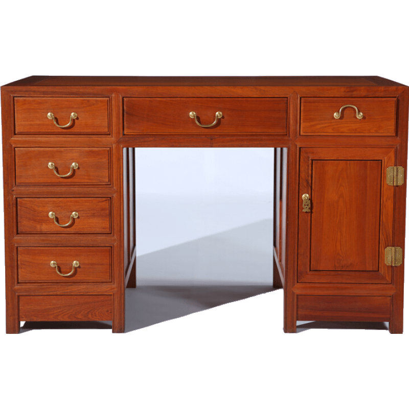 贡艺名居 红木家具缅甸花梨(学名:大果紫檀)台式电脑桌 实木中书房书桌办公桌写字台 长128*宽60*高80