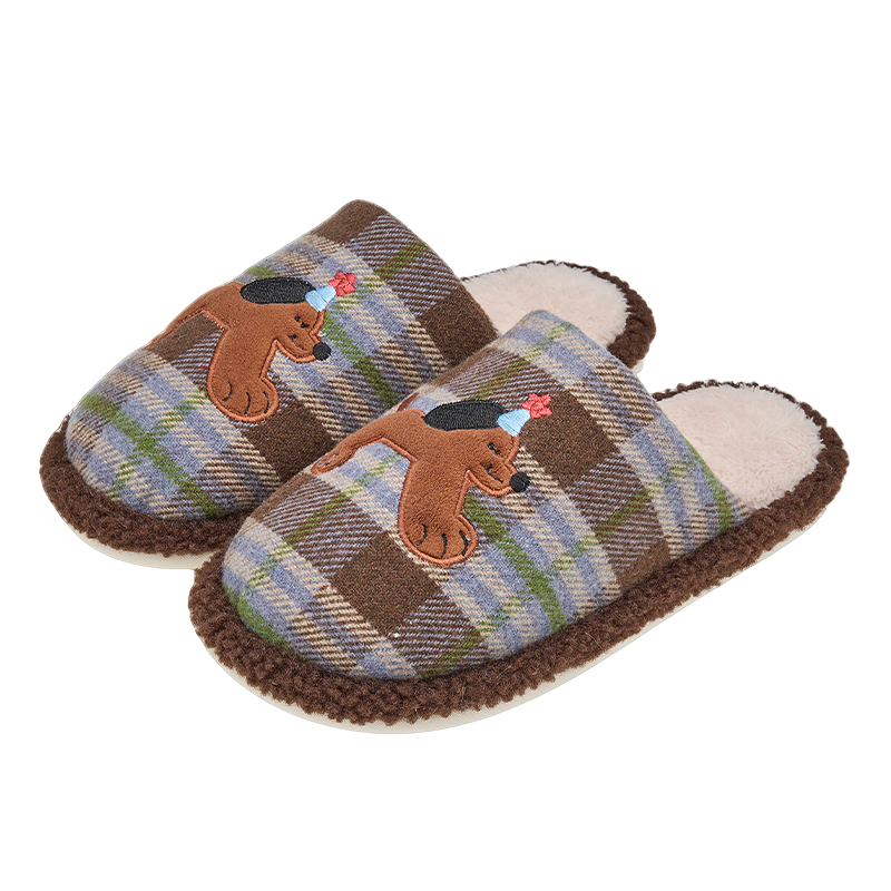 利達(dá)妮（TZLDN）男士棉拖鞋抗菌防臭家居防滑布鞋秋冬季情侶保暖二棉鞋男款女