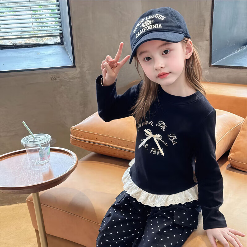 С�����ɶ�ͯ�＾����T��Ůͯ�����ᴿɫ����� �����ɰ���˿������������ ��ɫ 80 cm