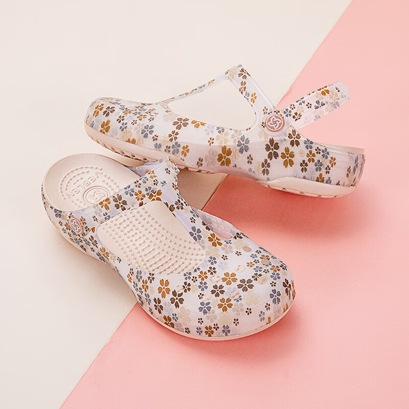 维布伦（VEBLEN）加厚软底洞洞鞋女夏季旅游防滑果冻鞋沙滩鞋女士凉拖鞋 6602金色 36