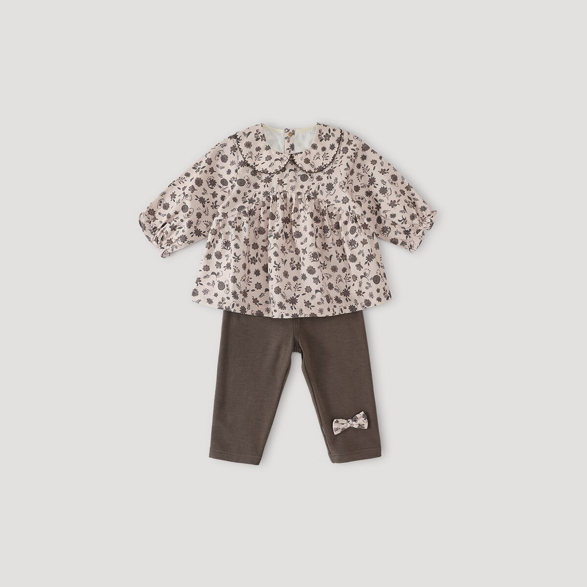 巴厘小猪女童秋装2025新款女宝宝两件套森系分体衣ins风春秋衣服儿童套装 碎花手账 90 cm