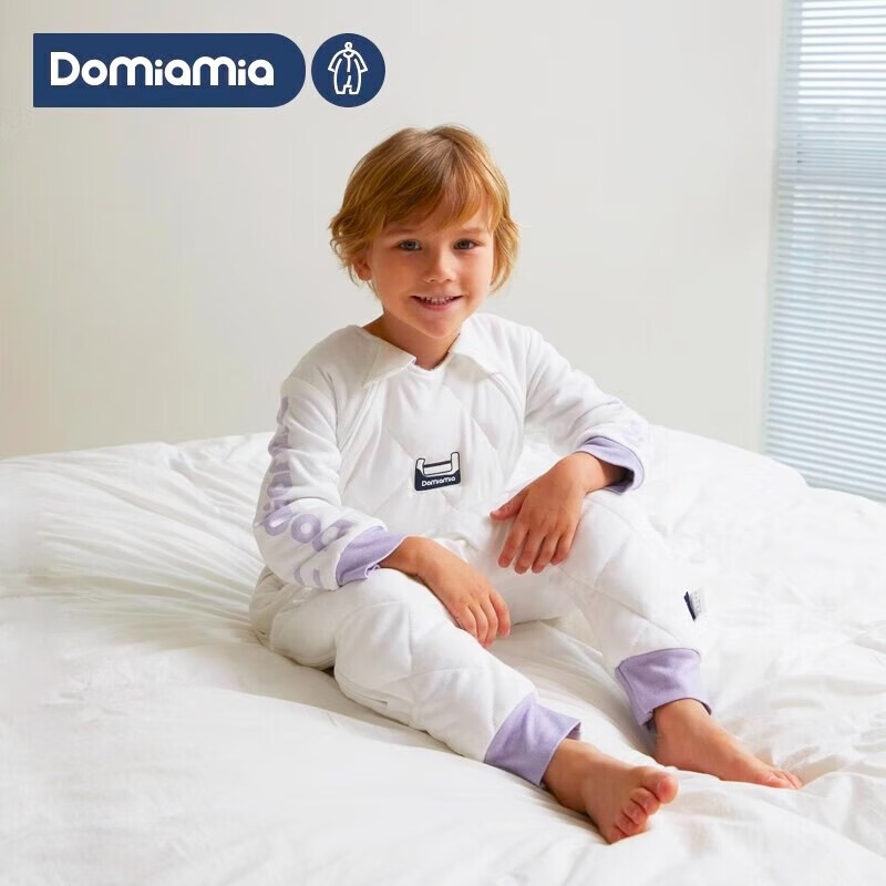 DOMIAMIA婴儿分段睡袋秋冬恒温睡袋婴儿保暖防踢被 【秋冬薄夹棉】木槿紫（推荐15℃-20℃） XL码(建议身高105-115cm)
