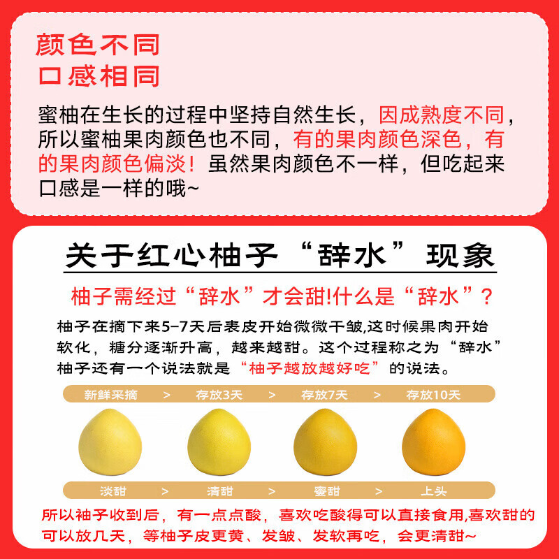 颜曼箐福建三红蜜柚红心蜜柚子【高品质】三红蜜柚子当季新鲜水果 5斤装约2-3个果 单果500-850g