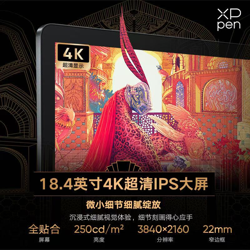 XP-PenArtist Pro19(4K)数位屏 专业绘画手绘屏 连接电脑笔记本绘画板AP19电子画板