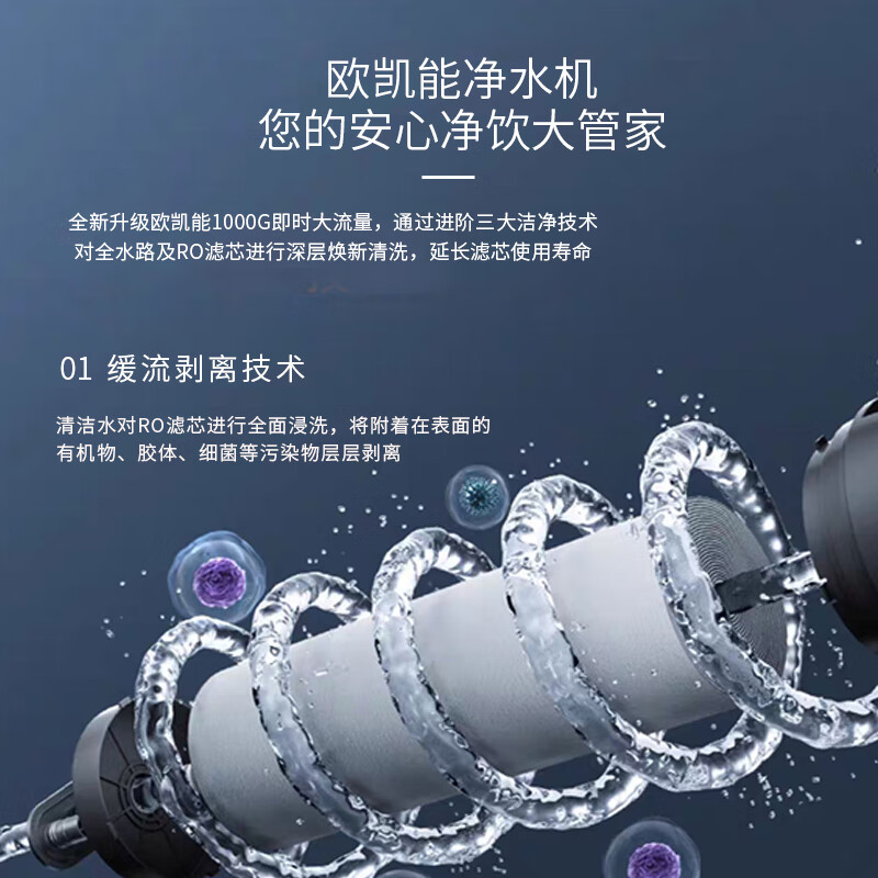欧凯能净水器家用厨房自来水过滤器直饮机净水机RO反渗透1000G即时大流量智能物联屠龙M7母婴直饮机 套餐2（详询客服）