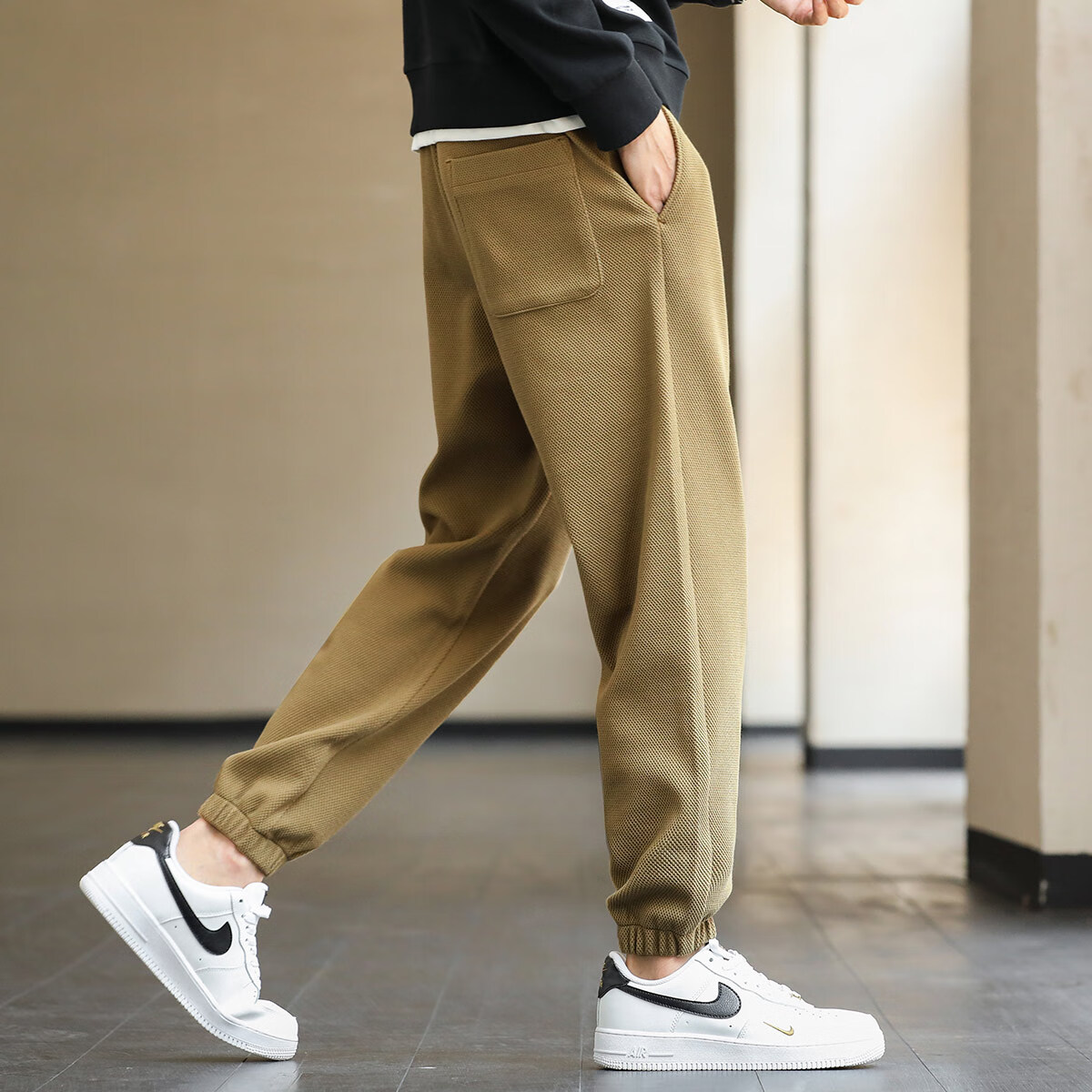 布衣传说休闲裤合集 微弹舒适亲肤百搭小锥形男式休闲裤 卡其10785 XL