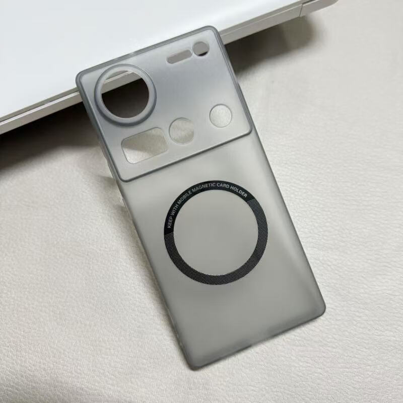 努比亚适用适用努比亚z60ultra手机保护壳z70ultra磁吸透黑软壳男女全包 半隐透灰软壳叶+黑磁吸 努比亚Z60Ultra