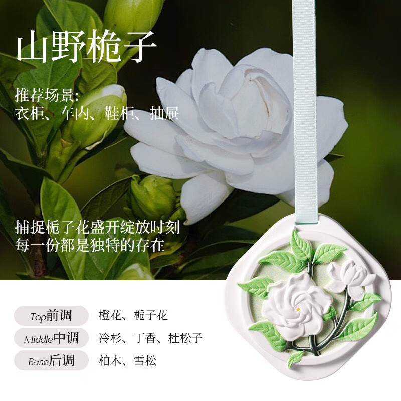 玛塔莉莱（Matarile）车载香薰室内持久留香家用香水石膏卧室除味挂件香氛 栀子花开
