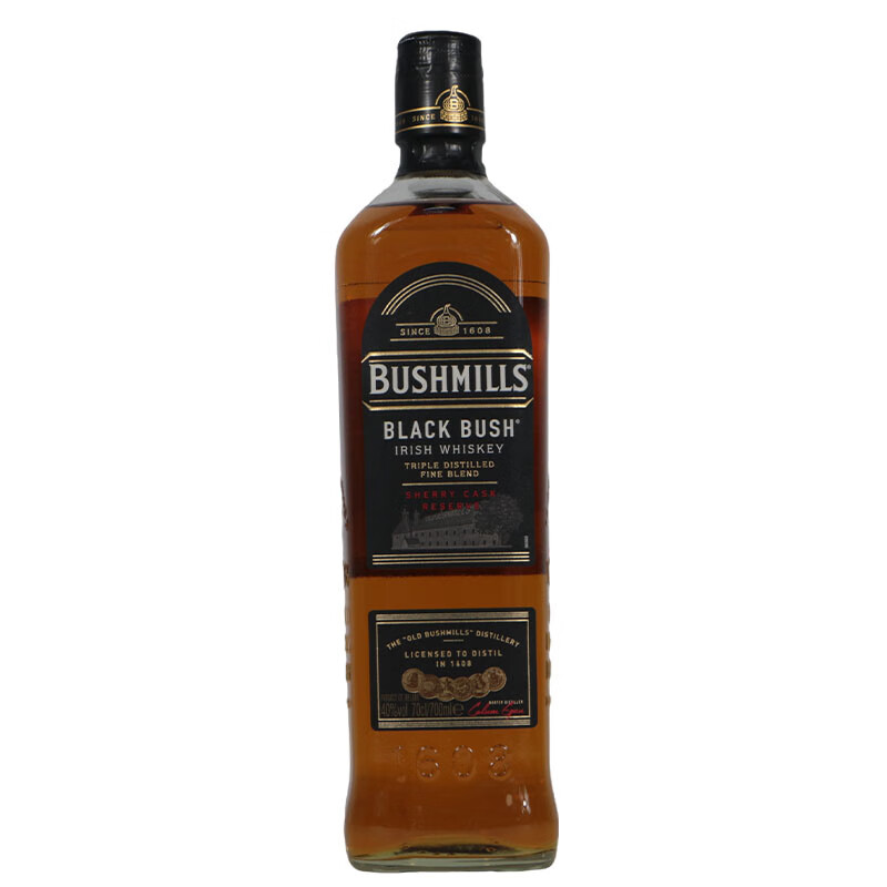 泾萍百世醇BUSHMILLS布什米尔黑标爱尔兰威士忌700ml英国进口洋酒调酒 百世醇黑标爱尔兰威士忌