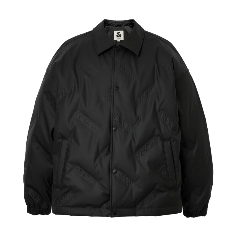 杰克·琼斯(JACK&JONES)男装25年秋冬季轻薄羽绒服男士翻领无帽短款PU压胶鸭绒服夹克 E41黑色 L (180)