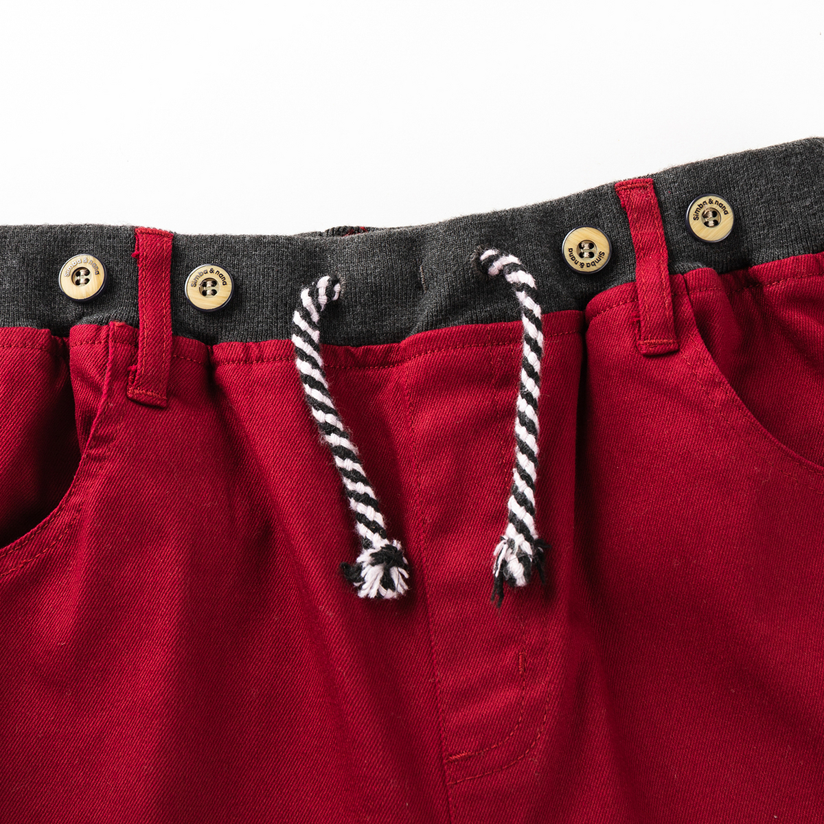 马骑顿梭织长裤 酒红 100