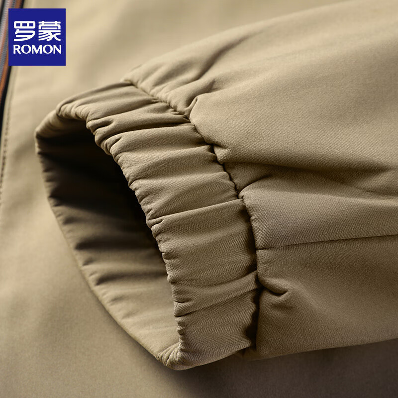 罗蒙（ROMON）男士立领夹克外套2025秋冬季新款商务休闲加棉加绒中年爸爸装上衣 藏青 XL (建议体重135-150斤）