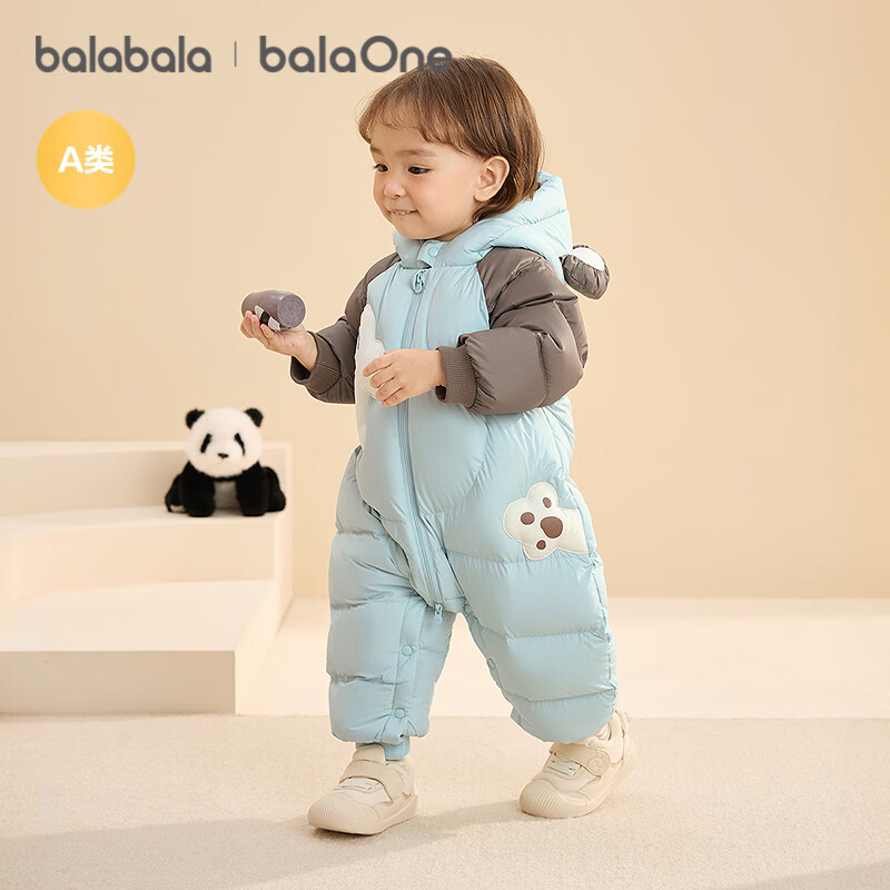 巴拉巴拉童装婴儿羽绒服宝宝连体衣新生儿2025冬加厚哈衣爬服208425120204