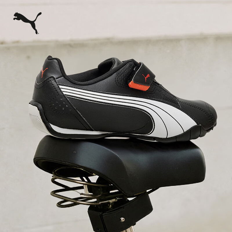 彪马（PUMA）薄底鞋|复古魔术贴赛车鞋男女冬季休闲鞋REDON185999 黑色-白色-鲜红色-02 42 【尺码偏小】