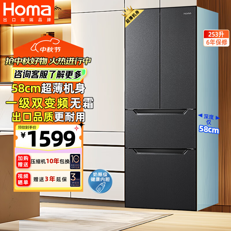 Homa60cm³253һЧ˫Ƶ˪˫ĿŷʽСͶżõҲ253WF/B