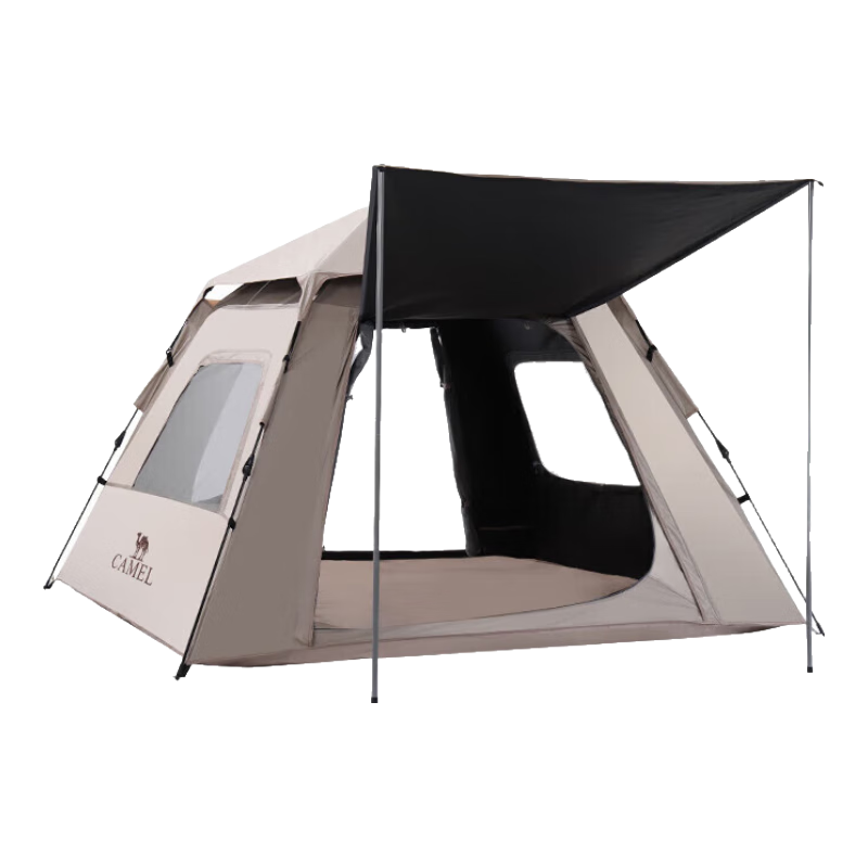 骆驼（CAMEL）帐篷户外便携式折叠全自动露营黑胶防雨防晒野餐帐篷A027-2流沙金