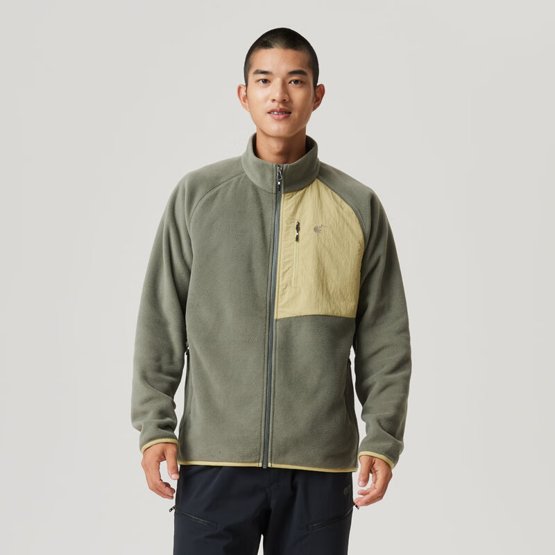 三夫户外丨隐者山之道 户外徒步登山男碧山二代抓绒衣防风透气 地衣绿 XS